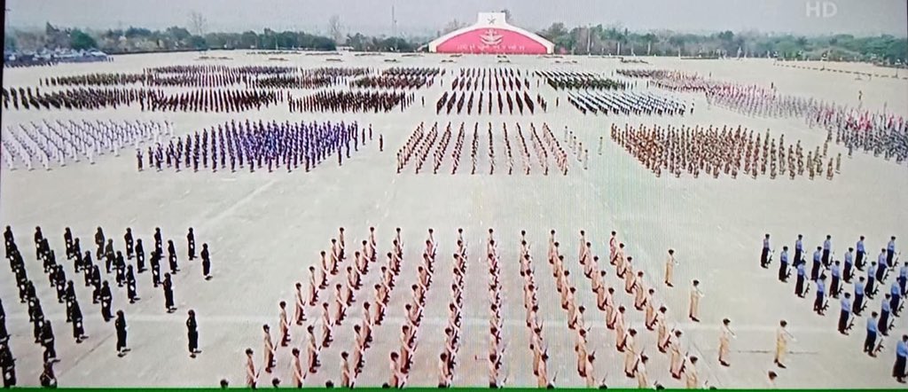 Myanmar Junta celebrates their Armed Forces Day at the capital Nypyitaw today, at the same time death toll rising from lethal crackdowns. They have killed at least 25 civilians in 21 cities and towns including a thirteen yrs old girl, local media reports.
#WhatsHppeningInMyanmar