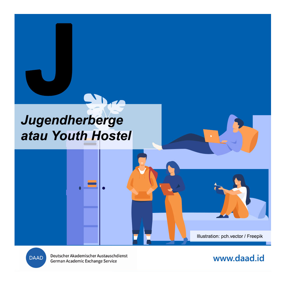 DAAD_Indonesia's tweet photo. Yuk mengenal beberapa kata dalam Bahasa Jerman yang akan sering teman-teman temui ketika #StudidiJerman dan #RisetdiJerman.

Abjad J untuk #Jugendherberge atau Youth Hostel. https://t.co/92GdyUFS3k