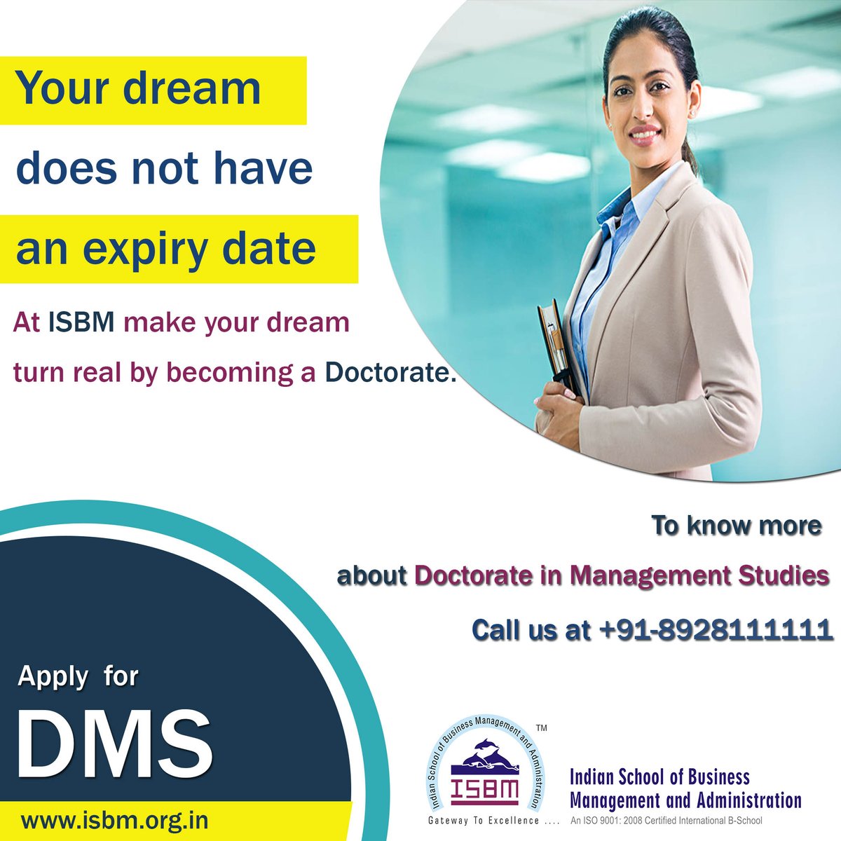 isbma's tweet photo. Fulfill your dream of becoming a Doctorate, Just a one step away click on the link and speak to our career expert and 
Enroll for online DMS Course at ISBM.
For more:-https://t.co/mFbPUmVwJ0
.
.
#KaronaPadhai #DMS #Doctorate #doctoratedegree #doctoratestudent #StayAhead https://t.co/iAJTy5MjEI
