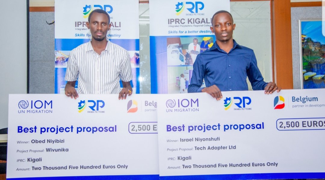 Kigali_College's tweet photo. Yesterday,The two among ten best projects of @IPRCKigali have been grant awarded 2.5M € /each by @IOMRwanda in partnership with @RwandaPolytec, @RwandaMFA. The purpose was the implementation of the Project entitled: "Diaspora engagement to support TVET in Rwanda".@DMulindahabi https://t.co/zomAul3dJ5