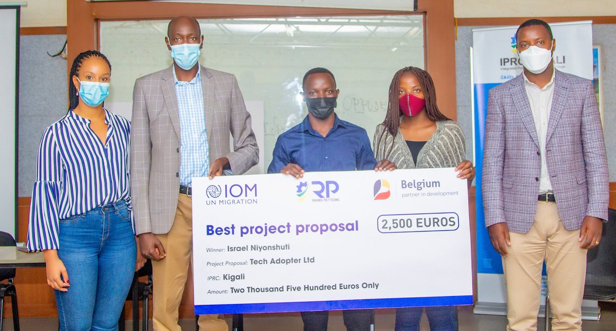 Kigali_College's tweet photo. Yesterday,The two among ten best projects of @IPRCKigali have been grant awarded 2.5M € /each by @IOMRwanda in partnership with @RwandaPolytec, @RwandaMFA. The purpose was the implementation of the Project entitled: "Diaspora engagement to support TVET in Rwanda".@DMulindahabi https://t.co/zomAul3dJ5