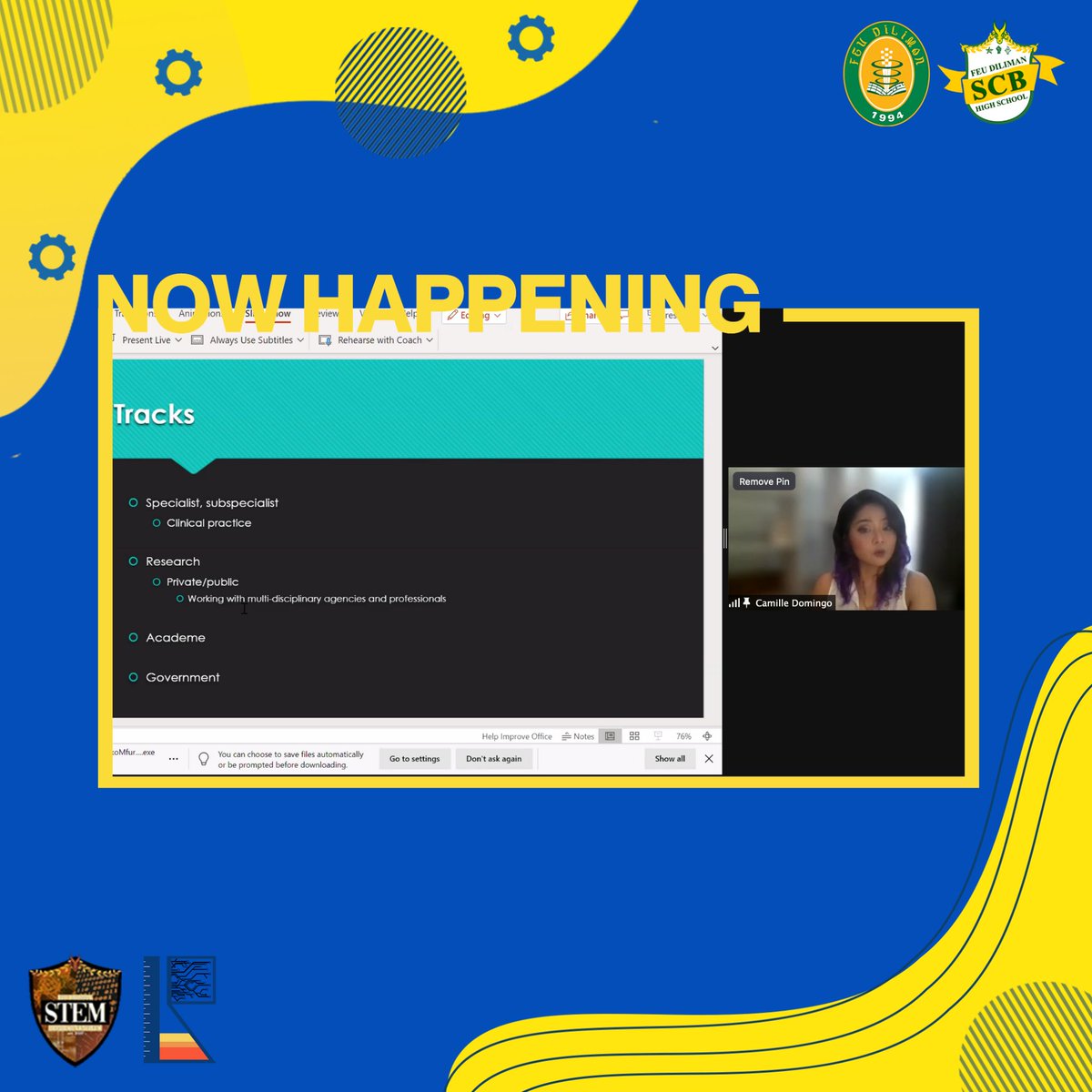 SCB_FEUD's tweet photo. #NOWHAPPENING Doc. Camille "Miles" Domingo, a Medical Safety Physician at Clinchoice Inc, inspiring our future healthcare professionals and innovators to pursue their passion! https://t.co/zEucyqb4yn