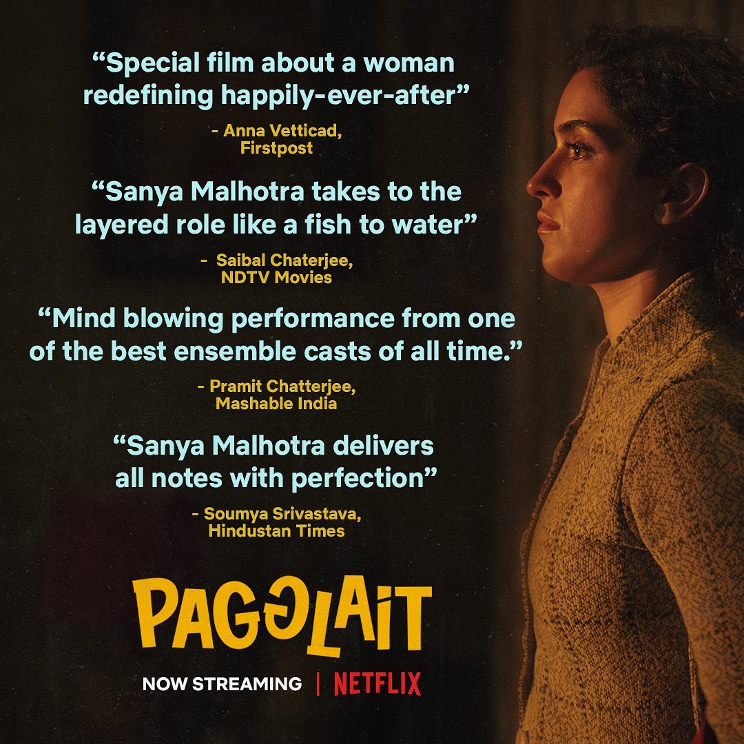 sanyamalhotra07's tweet photo. Bahot bahot shukriya 🙏🏽♥️🥰#PagglaitOnNetflix

@umeshbist | @ranaashutosh10 | @ektarkapoor | @guneetm | @aachinjain | @RuchikaaKapoor | @sikhyaent | @balajimotionpic | @rajeshtailang | @SayaniGupta | #ArijitSingh | @NeeleshMisra | @raftaarmusic | @OriyonmusicbyAS https://t.co/zfTFGzuA0v