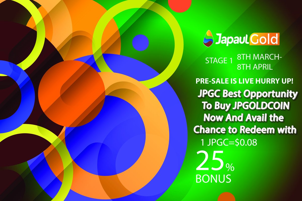 📢📢Announcement📢📢
🔷We will issue redeemable certificate to everyone who holds minimum JPGC 
🔷They can redeem them to physical Gold.
🔷Buy now with 25% 
🔷Current price is 0.08$
 ▪️Buy From Here👇
🌐jpgoldcoin.com/app/register
#jpgoldcoin #JPGC #token #sale #gold #mining