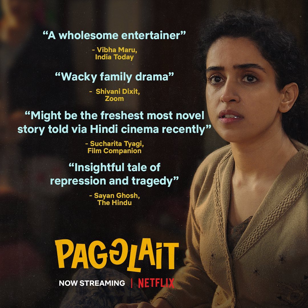 sanyamalhotra07's tweet photo. Bahot bahot shukriya 🙏🏽♥️🥰#PagglaitOnNetflix

@umeshbist | @ranaashutosh10 | @ektarkapoor | @guneetm | @aachinjain | @RuchikaaKapoor | @sikhyaent | @balajimotionpic | @rajeshtailang | @SayaniGupta | #ArijitSingh | @NeeleshMisra | @raftaarmusic | @OriyonmusicbyAS https://t.co/zfTFGzuA0v