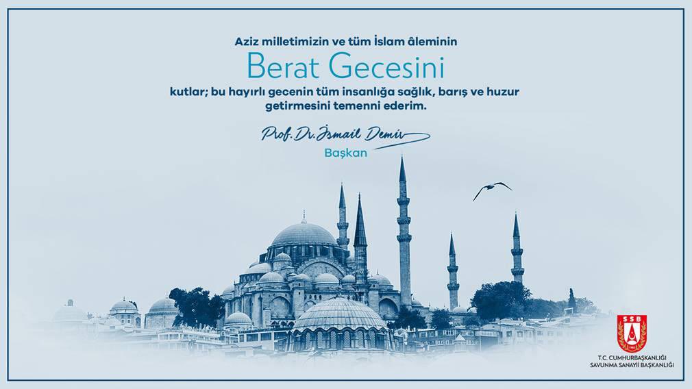 Aziz milletimizin ve tüm İslam aleminin #BeratKandili’ni kutlar, bu hayırlı gecenin tüm insanlığa sağlık, barış ve huzur getirmesini temenni ederim.