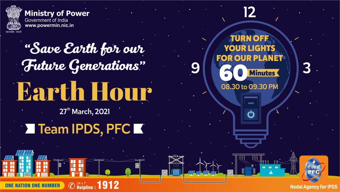 URJA_India's tweet photo. Let's give our earth a little break during #EarthHour 

At 8.30 pm, let's join @earthhour n switch off the lights

#ForNature, #forfuture, for all of us. https://t.co/i50wpvMA7k