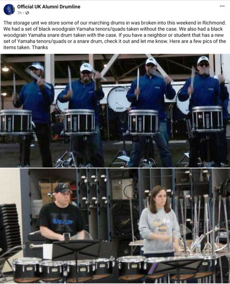 DRatliffUK's tweet photo. If you happen to see these missing drums, please message me. Stolen recently in Richmond, KY. https://t.co/hkP3nKnTgl