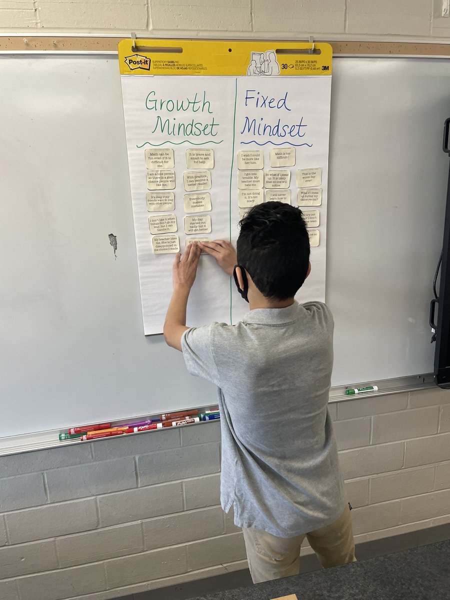 mrbcounseling7's tweet photo. Students created a Growth v Fixed Mindset anchor chart during advisory. I had so much fun watching students collaborate and share ideas. #gohawks #SOAR @careacter @WoodsMiddle https://t.co/4HcMdqBh88