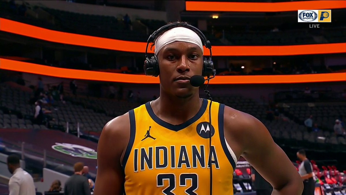 Myles Turner after Pacers beat Mavs: "I have the highest impact defensively in the league. When I'm out there, things change a lot. When I'm not, it's obvious. ... I don't have to score to impact the game. I know where I leave my mark." #AlwaysGame #Pacers https://t.co/YAwB8US4CW