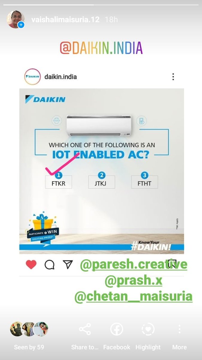VaishaliMaisur2's tweet photo. @DaikinIndia 1. FTKR
#KnowYourDaikin
#Daikin @DaikinIndia #InnovatingGoodness #CoolAir #QuizTime #Trivia #ContestAlert #DaikinContest #contestalertindia #contest2021
Tag friends
@Ashapanchal8 @AmarjeetMarwah @chidambar08 @MaisuriaChetan @v_srikanth70 @Subhank69937011 https://t.co/XJJCx3ax9W