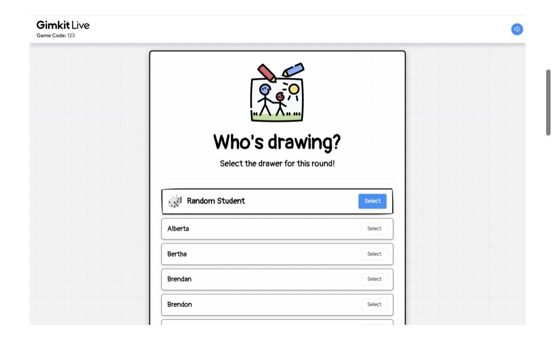 CarrieMurillo2's tweet photo. @NelsonTigers tried “Draw That” using @gimkit today for our Fun Friday. It was a huge hit! Check it out. https://t.co/OUtwFKGecx https://t.co/XxI0UpS9dt