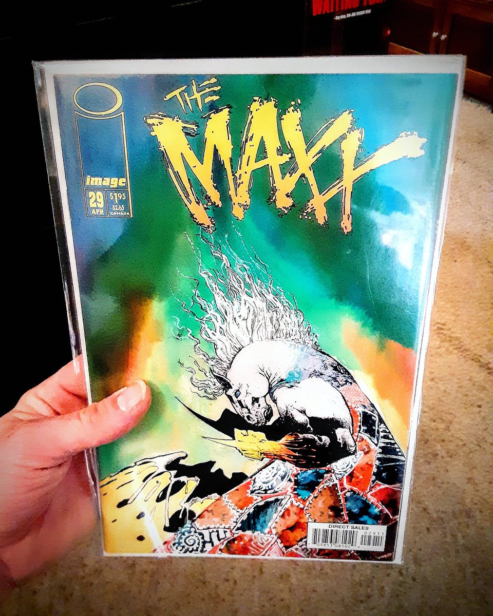 NothingElse_MC's tweet photo. This is not a typical comic series. But it is near and dear to my heart. I binged on these years ago and never finished the series. Now feels like a good time to pick back up.

#TheMaxx #SamKeith #ComicSeries #ComicArt #ComicBookArt #ComicCollection #ComicCollections https://t.co/EBTSgHHmb3
