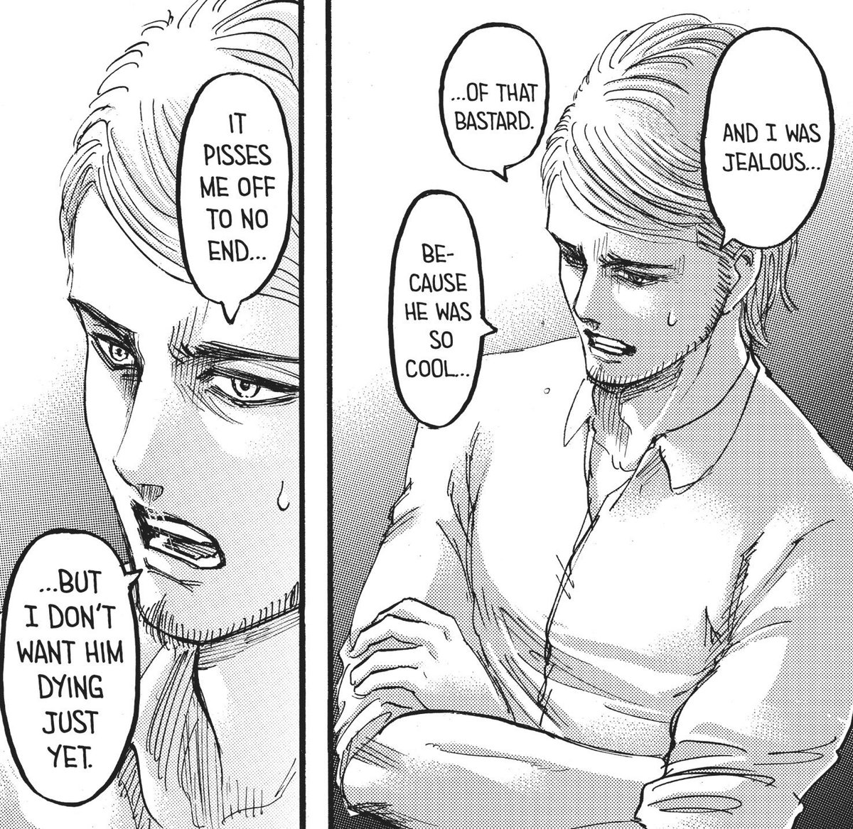They barely interact this TS but when they do, it always has significance in the story 🥺 it makes me somehow happy that Isayama still highlights the importance of their interactions and what impact it will have to the story. 😔🤏🏻 