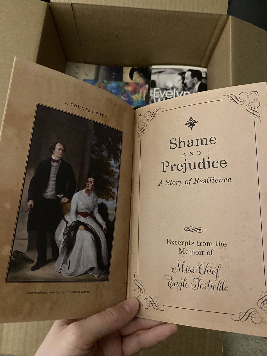 DaniellePicard6's tweet photo. i just found this pamphlet i saved from three or four years ago when i had the chance to view Kent Monkman’s shame and prejudice exhibition

i really wish i had recognized back then just how much detail was put into every aspect of this story... such careful work wow https://t.co/9adJieV6v7