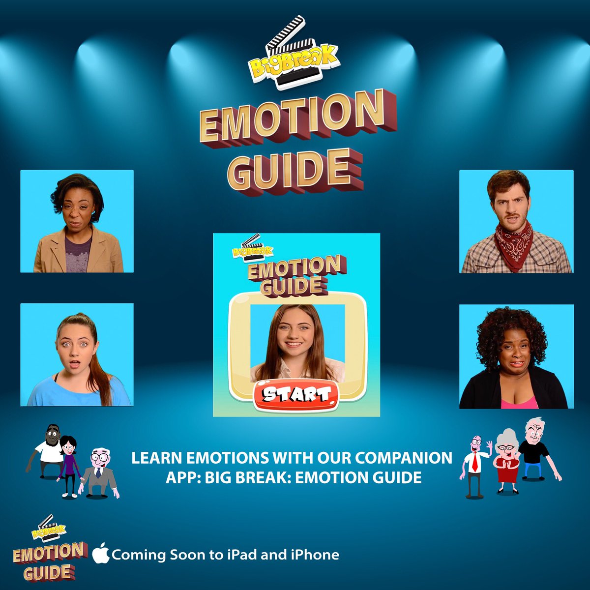 bigbreakgame's tweet photo. Coming soon for #iPad and #iPhone... Big Break: Emotion Guide! Look up #emotion definitions with dynamic #facial and #vocal expressions. Learn the what, why and how of emotions! Get in touch to test out the beta version! #autism #asd #slp #ot #emotionlearning #adhd #autismapps https://t.co/v7iYBtETeO