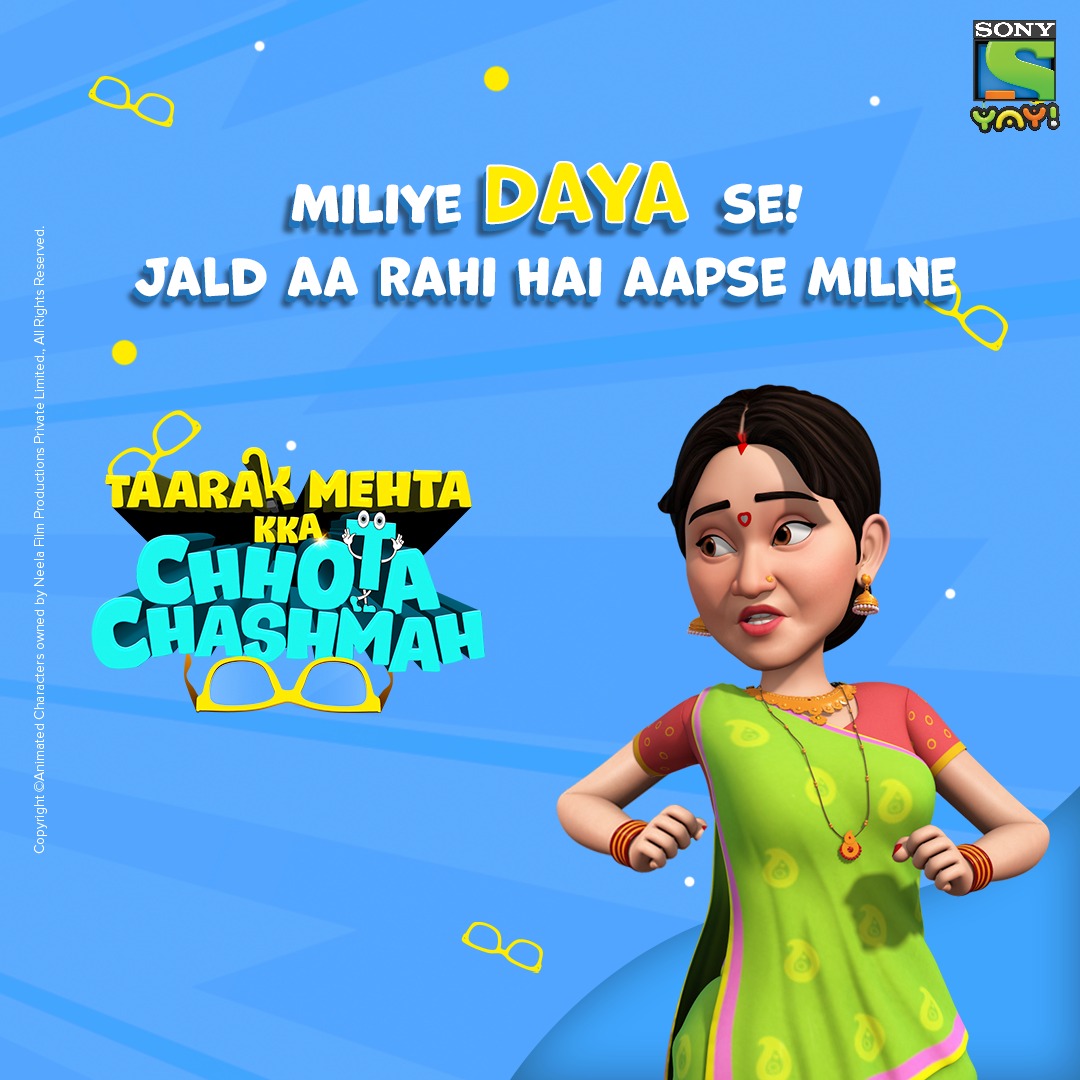 Meet Daya and her craziness! Brand new show- Taarak Mehta Kka Chhota Chashmah starts 19th April Mon-Fri 11:30 am! @TMKOC_NTF @asitkumarrmodi @TMKCC #TarakMehtta #TaarakMehtaKaOoltahChashmah #Tapu #TaarakMehtaKkaChhotaChashmah