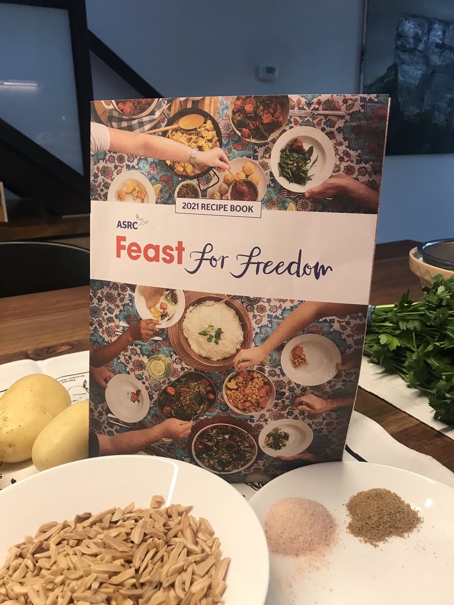DiningWOBorders's tweet photo. We’re prepared for our #feastforfreedom @ASRC1 and can’t wait to try Aheda’s recipes! https://t.co/TaKK1tjVGS