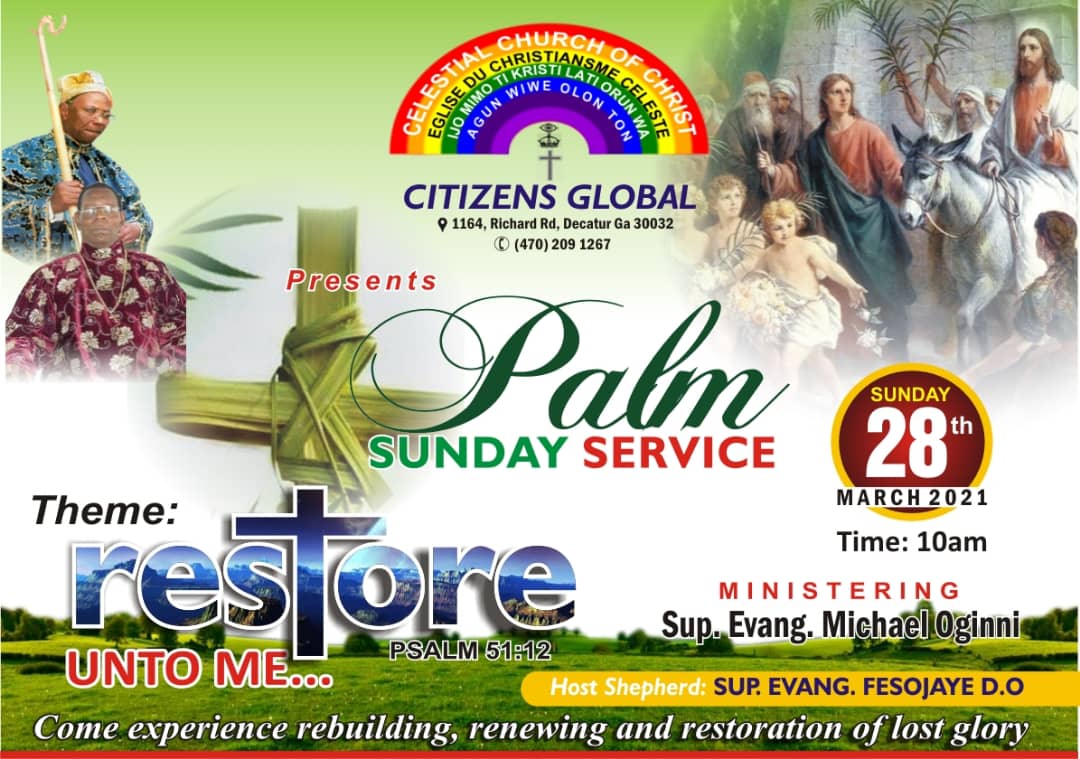 fesojayeremi's tweet photo. Join us! 
#PalmSunday 
#ccccitizensglobal
#celestialcitizens https://t.co/JwqIgZmsel