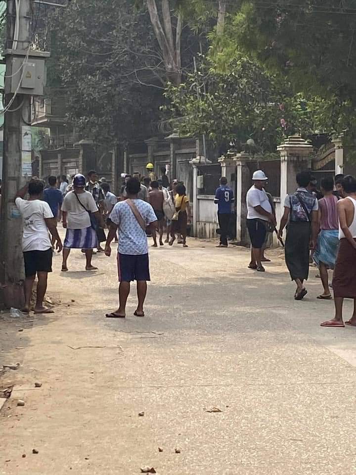 In Insein Township, Two people got gunshots with live ammunition by Terrorists. 
9:00 AM, 27 March 

FASCIST REVOLUTION
#Mar27Coup
#WhatsHappeningInMyanmar
#AntiFascistRevolution2021