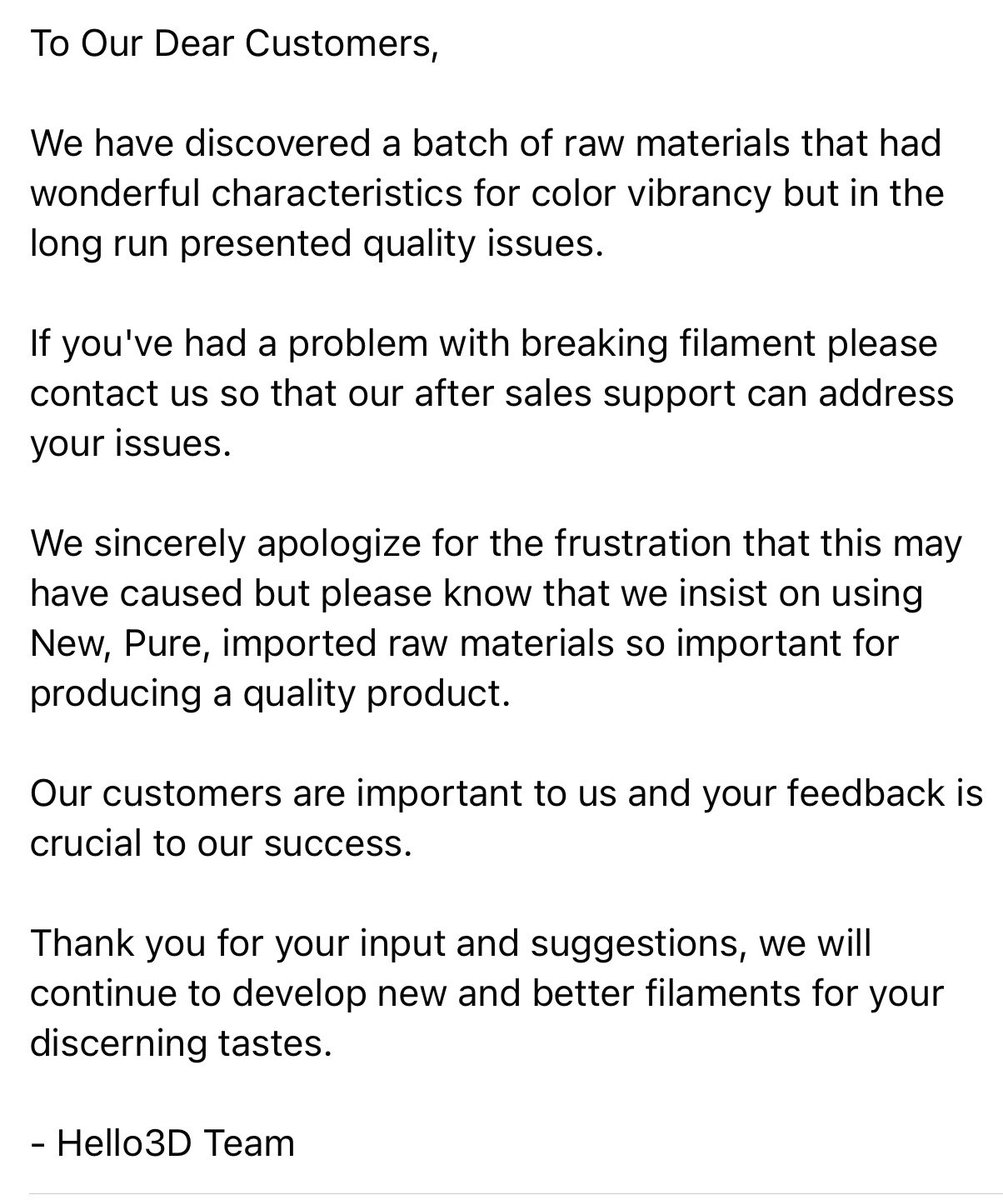 HELLO3D Filament Manufacturer (@hello3dsales01) on Twitter photo 