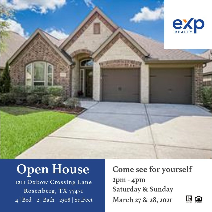 iamdylanraymond's tweet photo. OPEN HOUSE THIS SATURDAY &amp; SUNDAY! Rosenberg,TX

March 27th, 2021 and Sunday March 28th in 2pm-4pm

This beautiful Perry home 🏡 is listed for only 285k it won't last long!
👇👇👇👇👇👇
Follow link https://t.co/GQRby6GWon
#beautifulhome
#wontlastlong 
#Rosenbergtx
#openhouse https://t.co/NgXc8oPXX2
