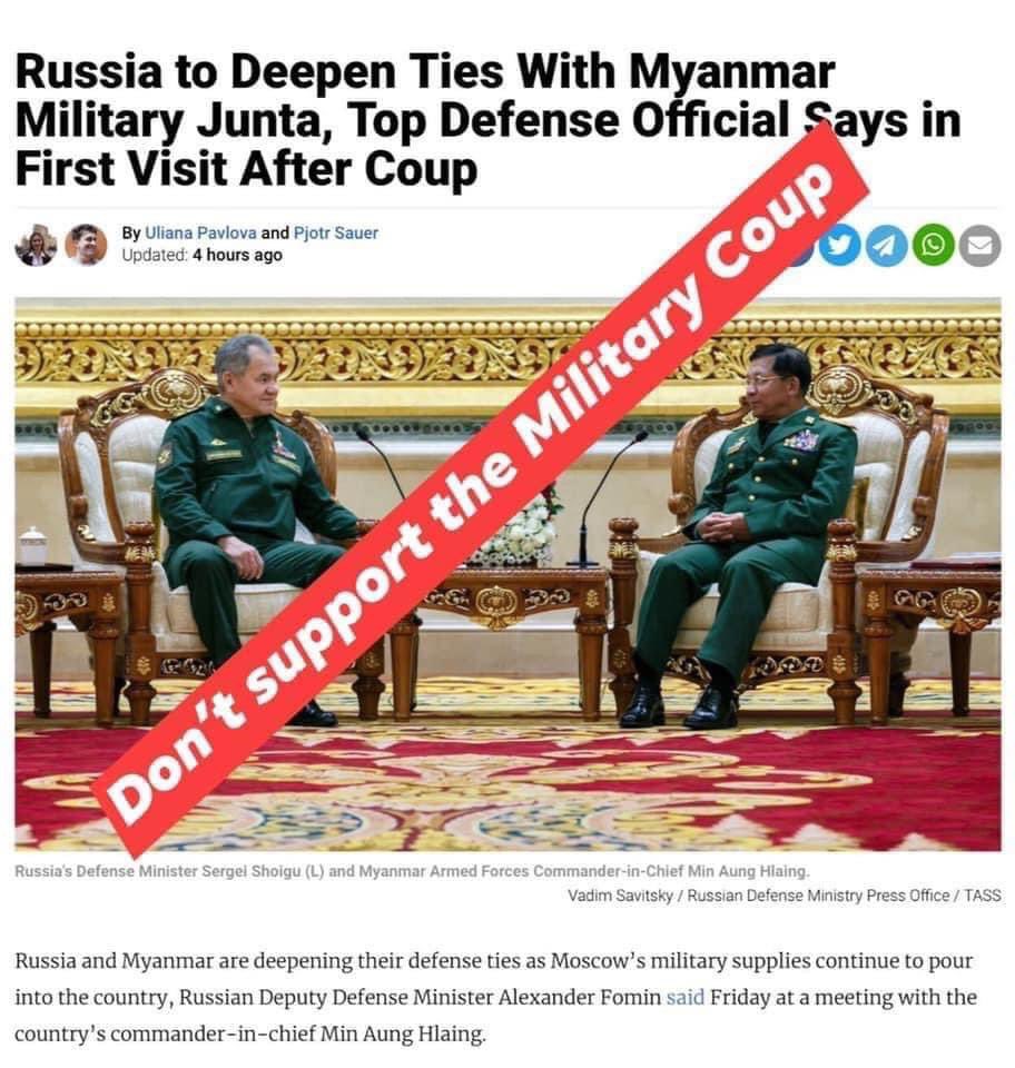 PunkWst's tweet photo. Fuck you Russia 

Shame on you Russia 🇷🇺 
#whatshappeningnowinmyanmar
#shameonyourussiagovernment https://t.co/FEqbRw3cCH