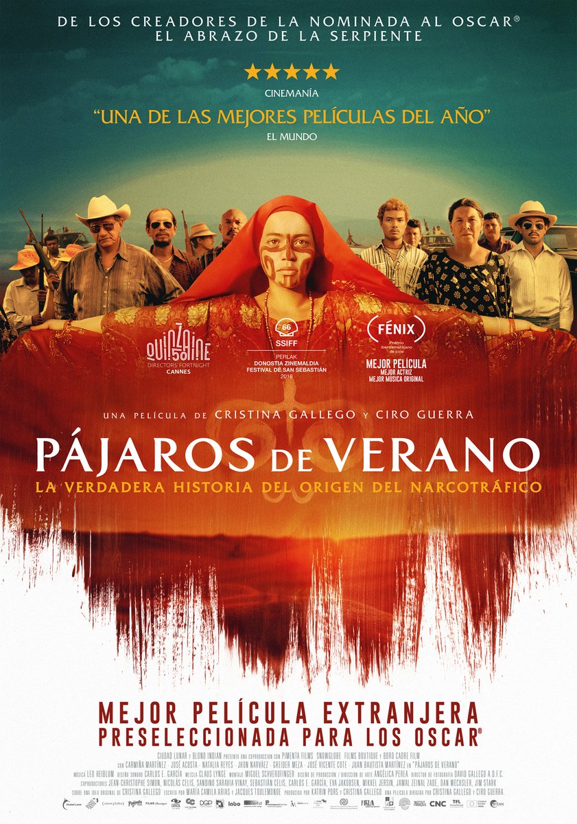 bnagas's tweet photo. Recomiendo #PájarosdeVerano, #BirdsofPassage, #PeliculaColombiana, historia conmovedora. Triste ver como las drogas afectaron la cultura de #Wayúu de #LaGuajira, destruyeron su comunidad y también Colombia. Respeto al elenco y directores #CiroGuerra y #CristinaGallego https://t.co/tkH088UHWI