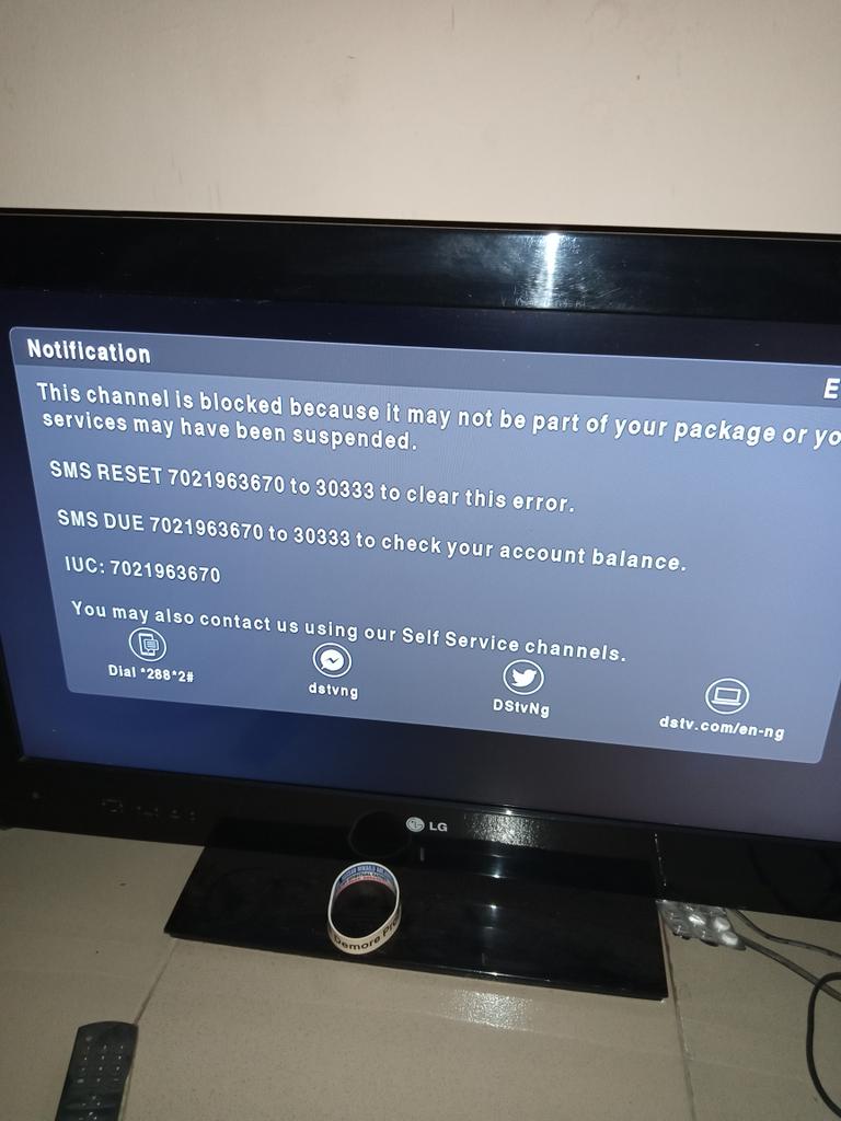 Good morning, please this is what the tv screen is still showing!