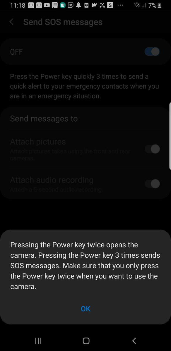 GlamAshley1's tweet photo. Tutorial of how to do this with Samsung.

In the case of emergency it takes your location and sends an emergency message to your emergency contacts and also records a few seconds of audio and opens the camera. https://t.co/rnKID3Ect9