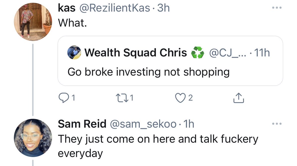 Chrissssjohnson's tweet photo. Me: Go broke investing not spending

Her: What? People say fuckery 

Also her: How can I make money while I sleep? 

Make it make sense... https://t.co/S6Vk1pO7Sh