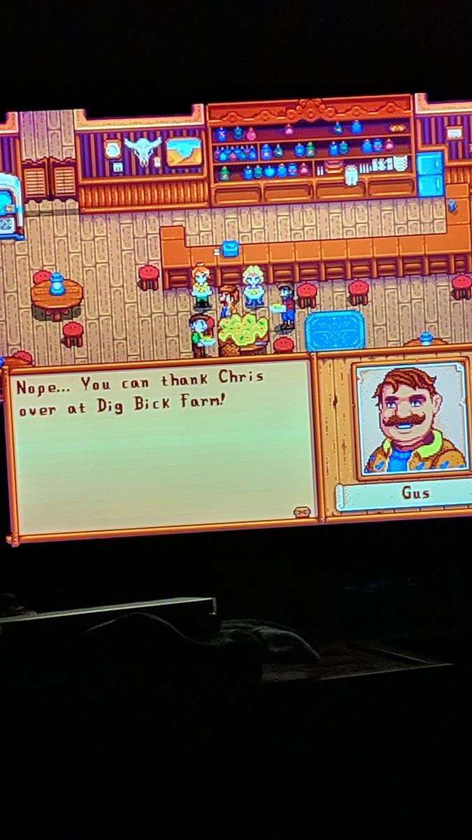 KrungleX's tweet photo. Thanks Gus #StardewValley https://t.co/UrlBSgiUWM