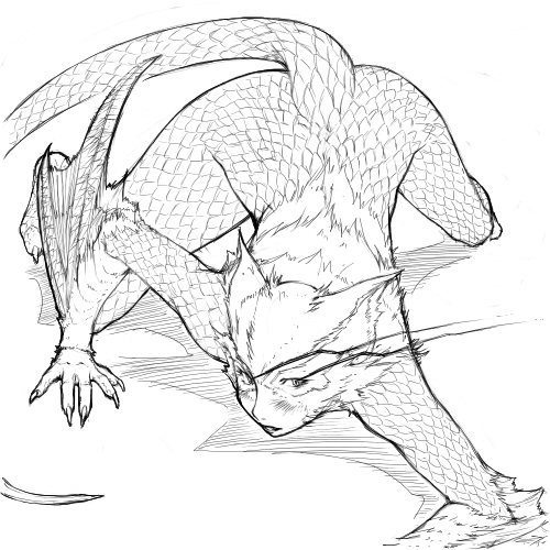 モンハン旧らくがき発掘 #モンスターハンター #線画 #擬人化 https://t.co/PTn0lPleYU 