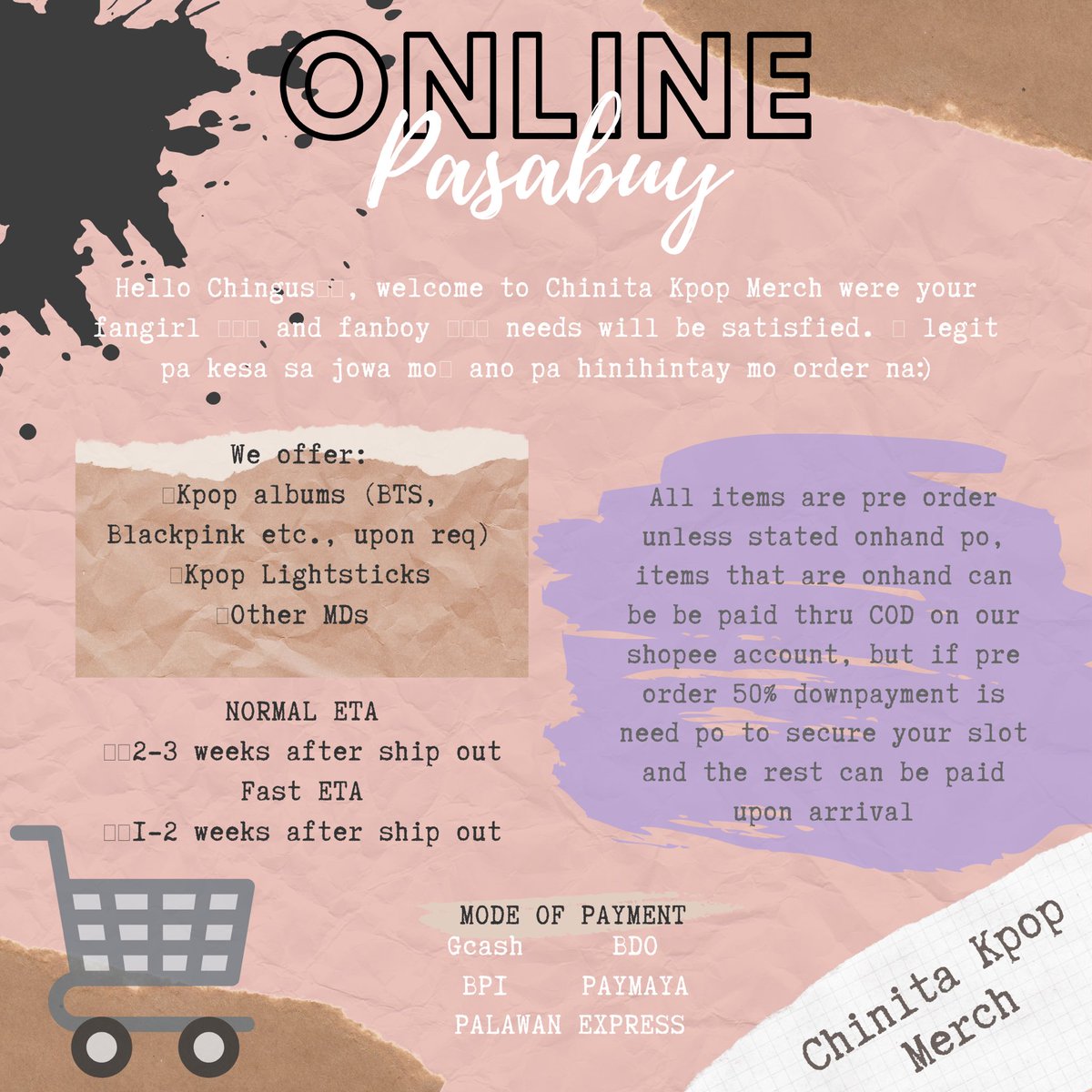 chinitakmerch's tweet photo. Hi! Welcome to Chinita Kpop Merch✨

Update: #chinitakmerch_updates
Onhand: #chinitakmerch_onhand
Pre Order: #chinitakmerch_preorder
Feedback: #chinitakmerch_feedbacks https://t.co/zWheigrvAS