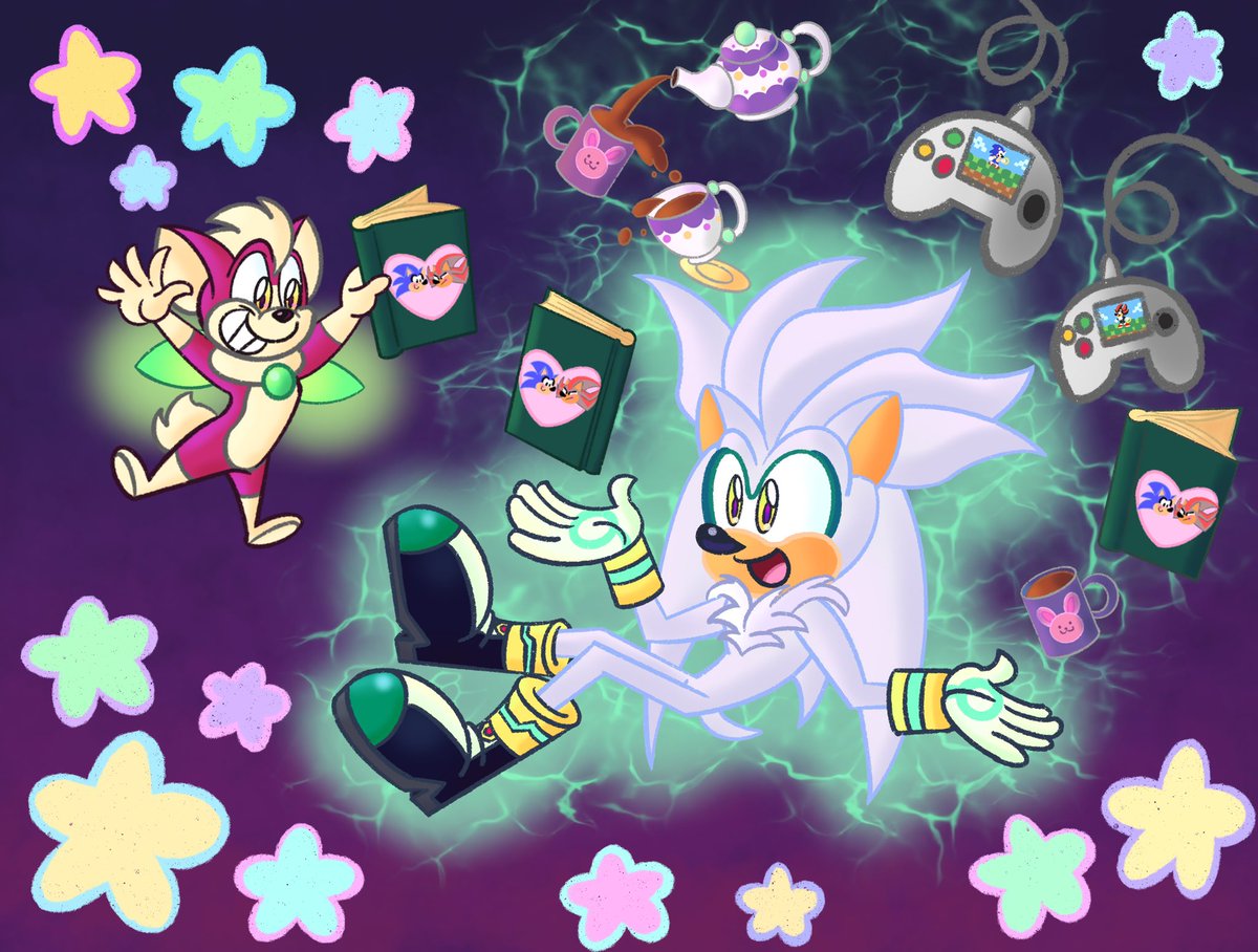 freeartist221's tweet photo. Characters shipping other characters? I’ve created quite the paradox. 🧐
All I know for sure is that I would join their book club. It would be cool if Silver and Chip were buddies 😆
#sonicthehedgehog #sega #shipit #bookclub #sonado #videogames #shadow #book #sonic #fanfiction https://t.co/vd9tA0NWoP