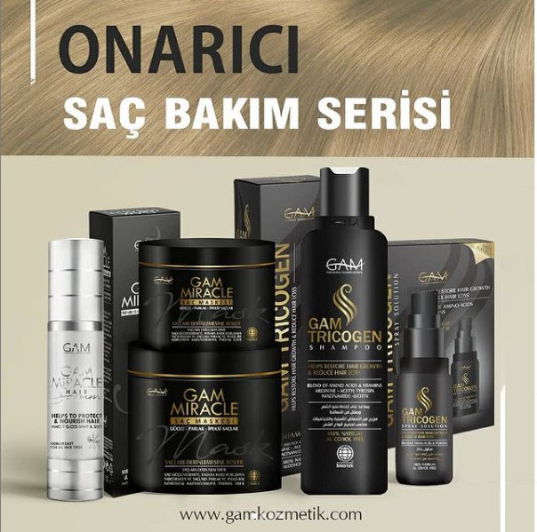 gamkozmetik.com
gamkozmetik.com/sacbakim

Saç Bakımı Serimizi Çok Seveceksiniz…
Yukarıdaki Linkten Tüm Saç Tipleri için Uygun Ürünlerimizi İnceleyebilirsiniz