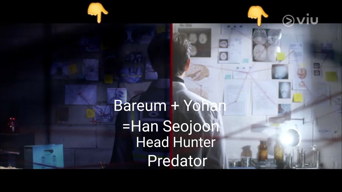 macel1387's tweet photo. I posted this before asking who are they?
Now i posted again
Seems like this
Bareum +Yohan=Han Seojoon(Head Hunter/Predator)😂😂😂
It can be Bareum + Han Seojoon=Predator also😂
Look at the photos on the wall😂
Funny and random #MouseTheory 😂😂😂 https://t.co/rR7DcqElIR