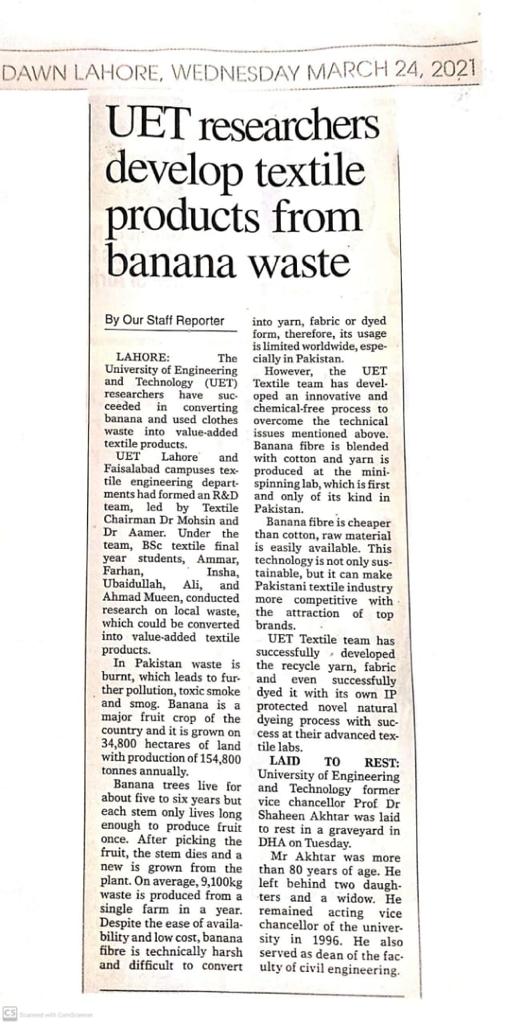 uet_textile's tweet photo. #textilesustainability #recycling #BananaYarn #bananafabric #organic #wasteutilization #GreenPakistan #madeinpakistan #naturaldyeing https://t.co/ieDBdJbkmB