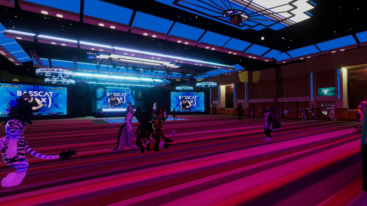 wildbilltx's tweet photo. How close is the #VRChat #TFF2021 Ballroom to the real thing? Pretty close. My photos are from TFF 2017 and 2019. https://t.co/3dPMABX13z