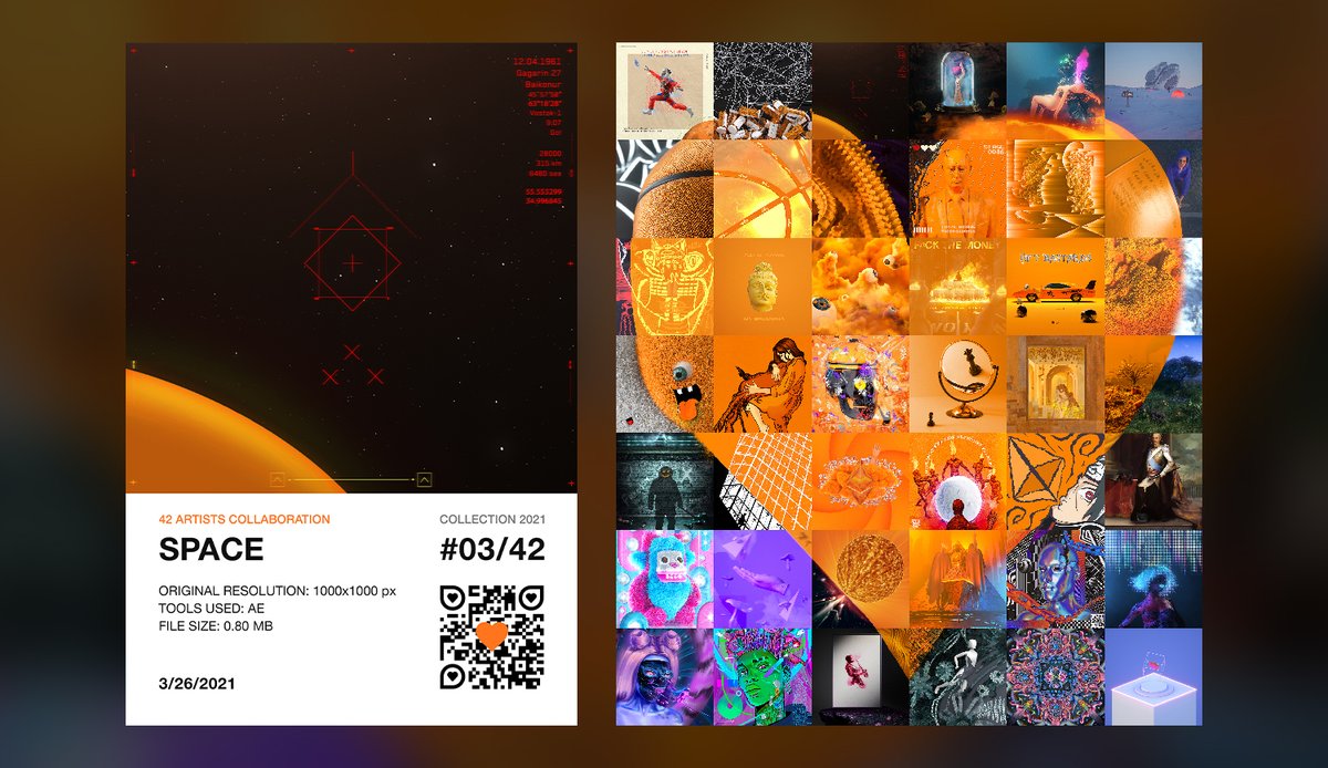 nab_aydar's tweet image. This is a story about unity Orange heart 🧡
Meet a piece of our gorgeous collaboration of 42 artists who came together in the name of love to create.

My part of collaboration (3/42) - "Space"
rarible.com/token/0xd07dc4…

#42bastards #nft #cryptoart #collaboration