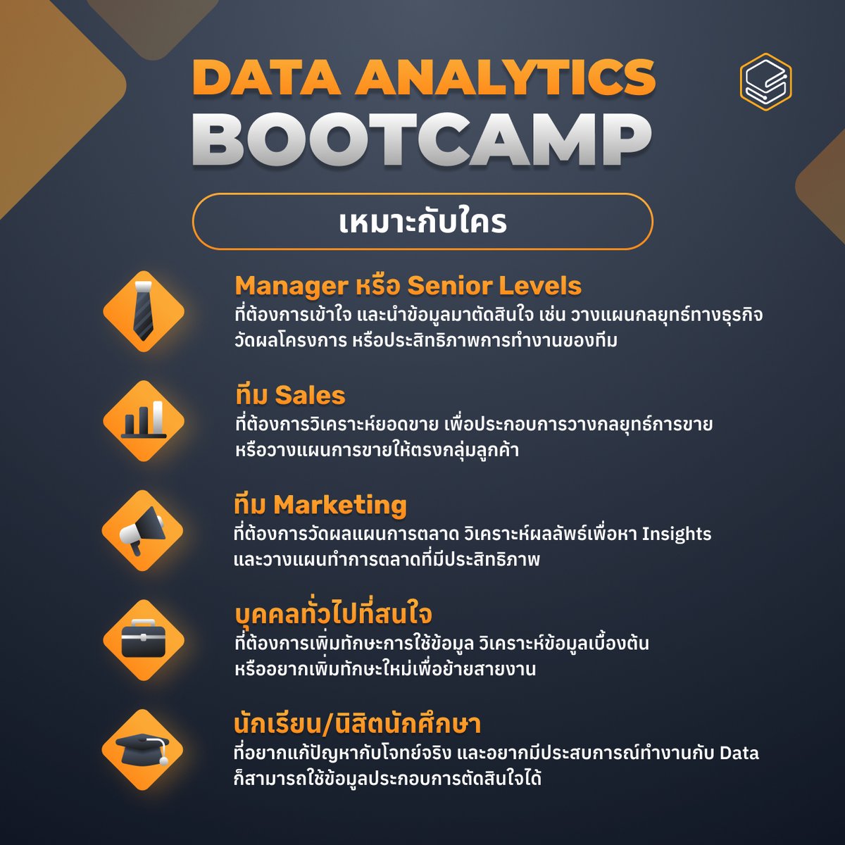 Skooldio's tweet photo. 🚀มาอัปสกิลด้าน Data ให้แน่นปึ้กกับ Data Analytics Bootcamp รุ่นที่ 2 กับทีมผู้เชี่ยวชาญนำโดยดร.ต้า-วิโรจน์ จิรพัฒนกุล อดีต Data Scientist, Facebook (HQ)
คุณจะได้เรียนผ่านการทำจริง แถมได้โปรเจกต์ไปอวดที่ทำงานด้วยน้า #ไม่มีพื้นฐานก็เรียนได้ 
ดูรายละเอียดท่ี:https://t.co/KXvQSSEQUR https://t.co/WSGiVcSAvt