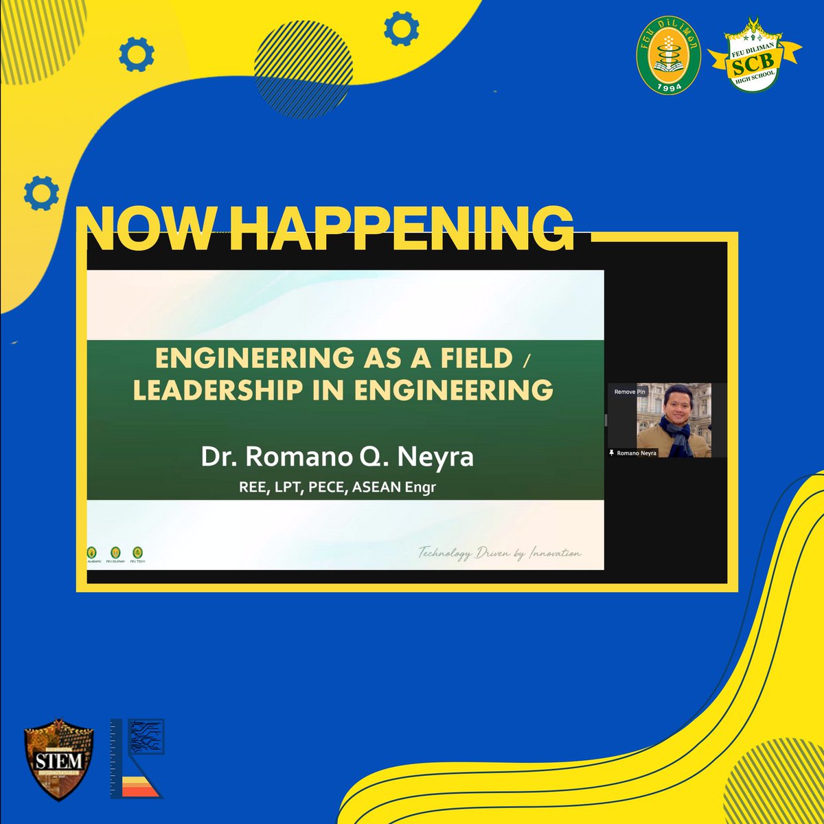 SCB_FEUD's tweet photo. #NOWHAPPENING Dr. Romano Q. Neyra, the head of ECE/EE Department in different colleges and universities, giving a very insightful talk about the importance of leadership in engineering. https://t.co/5l9fTK3zF8