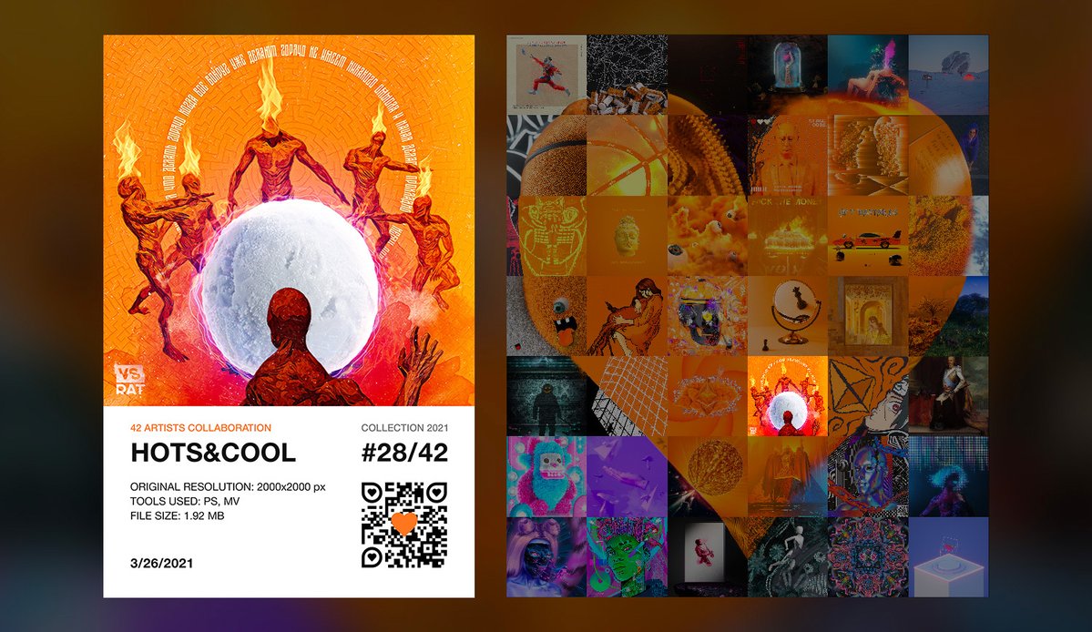 ratvsratvsrat's tweet image. My BIG new drop — part 28/42  — HOTS&amp;amp;COOL collectible.
🔥 bit.ly/3tVXBc0 🔥
part of great work of #42Bastards
10/10 available 
#nft #cryptoart #collaboration #nftart @rariblecom