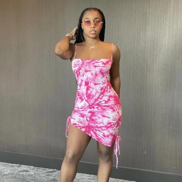 deal_infinity's tweet photo. tie dye drawstring ruched strap women  dress bodycon backless $26.30 #girldress #simpledress #everydaydresses #gorgeousdress #like4likes #follo visit the store online @ https://t.co/xgBAd44Ki1 https://t.co/gjUYGdHuji