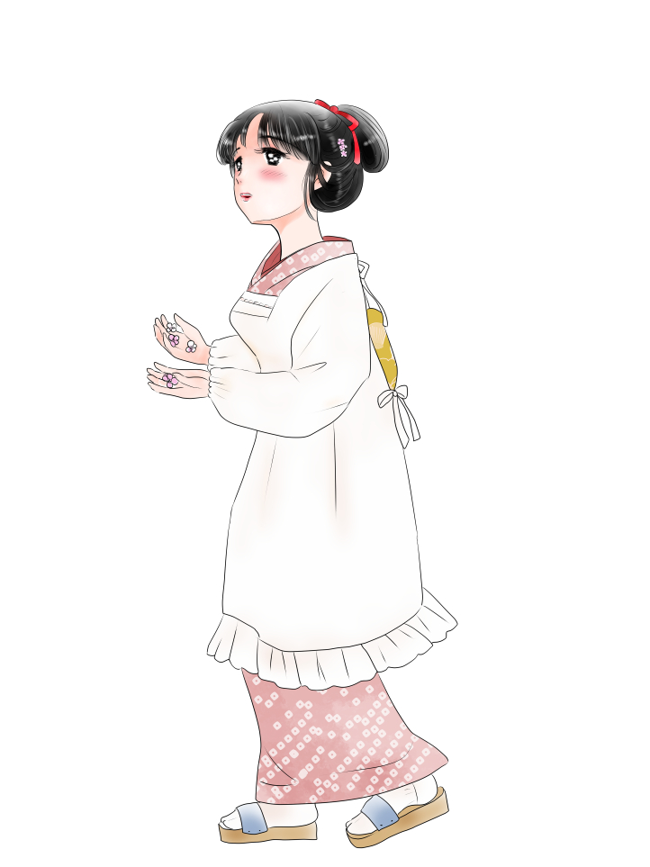 昨日描いた絵です(*'▽`*)
恋の魔法とおまじない色塗途中、イラストACさん素材ちびモブ会社員、イラストACさん素材、新誕生花京鹿の子女性色塗り 