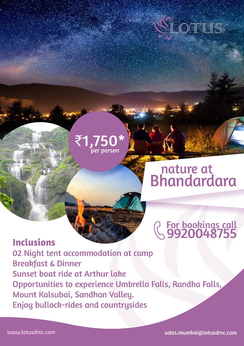 Drive your dreams !!!!!
Self drive tour collection Summer 2021 ….

Bhandardara Village Tourism #bhandardara

Contact us for booking @ 9946 489 112
info@lotusdmc.com

#Selfdrive #camping #boatride #arthurlake #umbrellafalls ##randhafalls #MountKalsubai #sandhanvalley