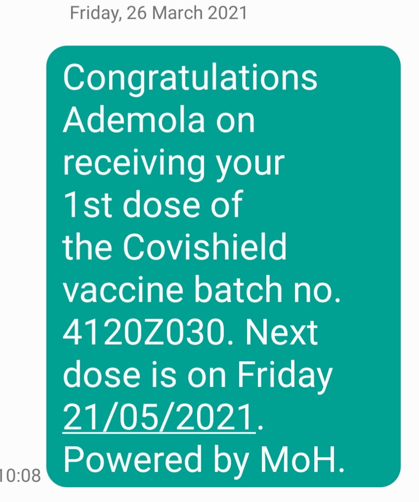"Better to light a candle than to continue cursing the darkness" Let each of us play our role to #KomeshaCorona . Received the 1st dose of the Covid-19 vaccine and will keep doing the needful. #TheMarchContinues #BuildBackBetter <a href="/UNFPAKen/">UNFPA in Kenya</a> <a href="/PanelUnfpa/">UNFPA Youth Advisory Panel</a> <a href="/MOH_Kenya/">Ministry of Health</a> <a href="/NCPD_Kenya/">NCPD</a>