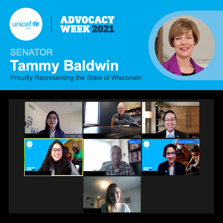 AbirajNesha's tweet photo. @UNICEFUSA #TeamWisconsin thanks the Office of @SenatorBaldwin for meeting with us on behalf of the world's children. Kids are hidden victims of the pandemic. We each carry the responsibility to #UNITE4Children everywhere so #NoChildGetsLeftBehind https://t.co/RPDgHWA0xr
