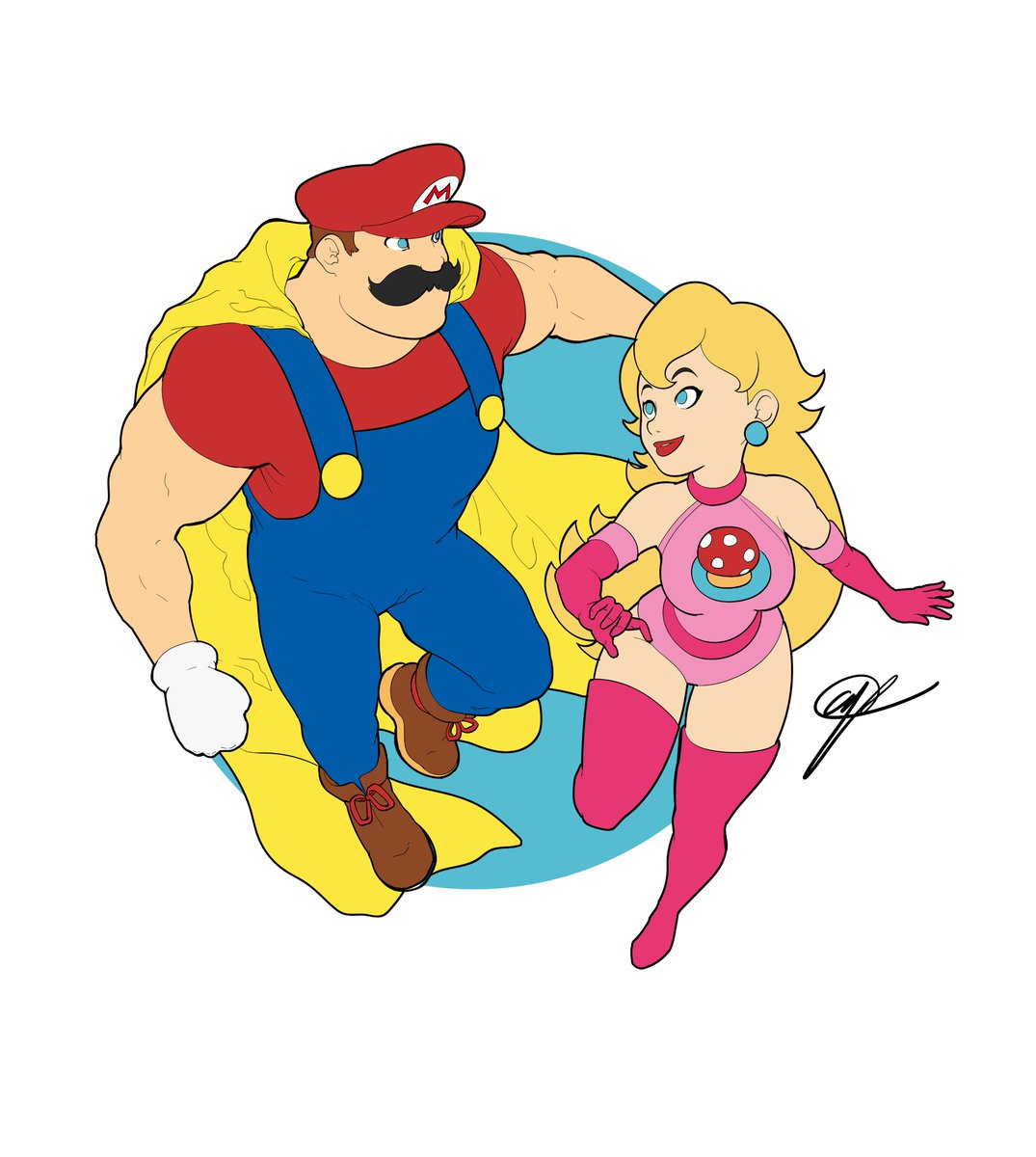 Super Mario and Super Peach. WIP. Will finish up later. #nintendo #supermario #supermarioworld #peach