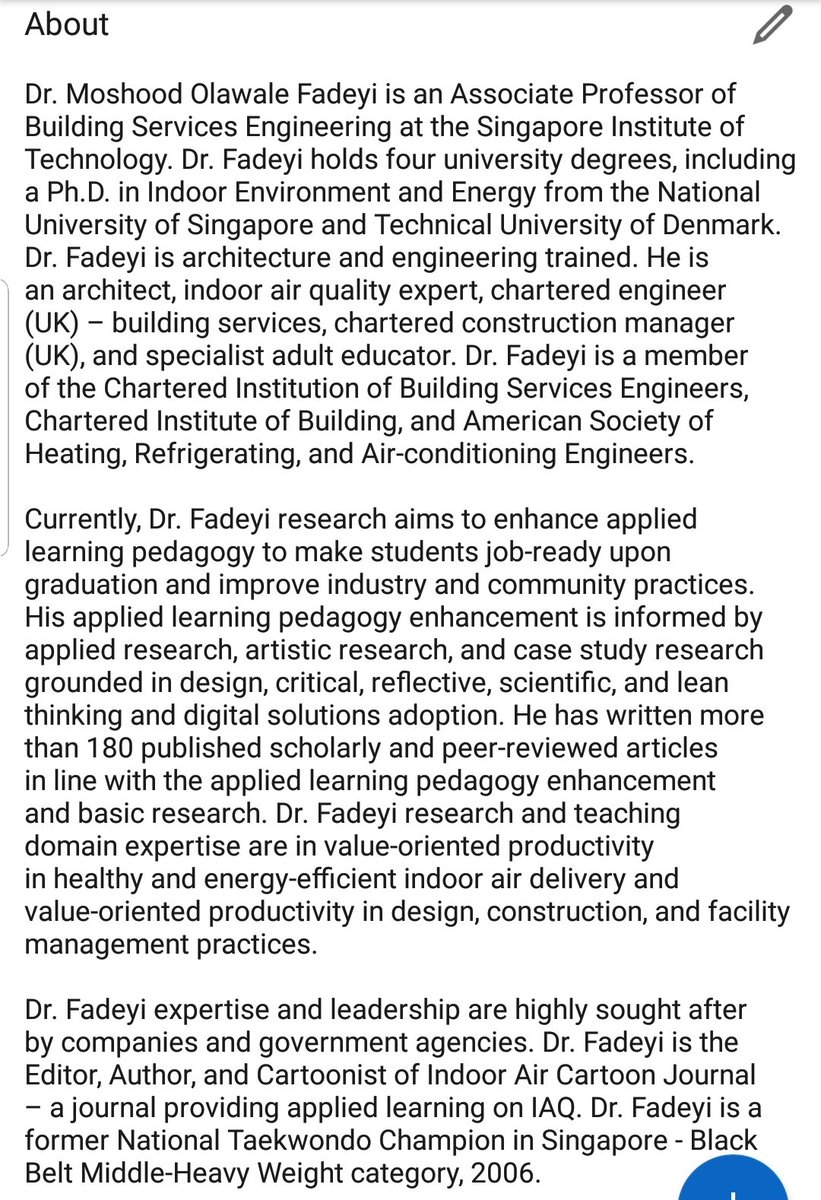 omotoshan's tweet photo. INTRODUCTION: Get to know Prof Moshood Olawale Fadeyi

#appliedlearning #pedagogyresearch #appliedresearch #artisticresearch #casestudyresearch #jobreadygraduates #industrydevelopment #communitydevelopment https://t.co/4bbfdAKtuY